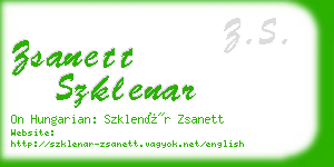 zsanett szklenar business card